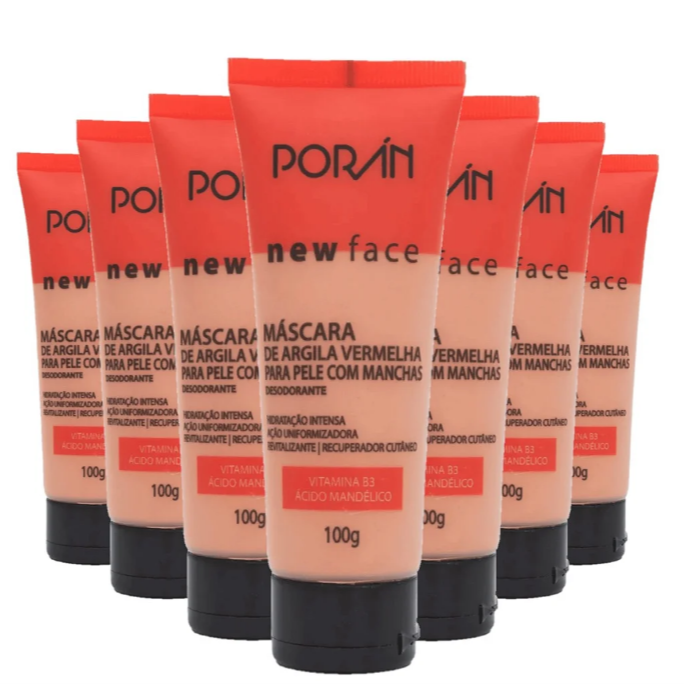 Máscara de Argila Vermelha Anti Manchas Poran Clareadora